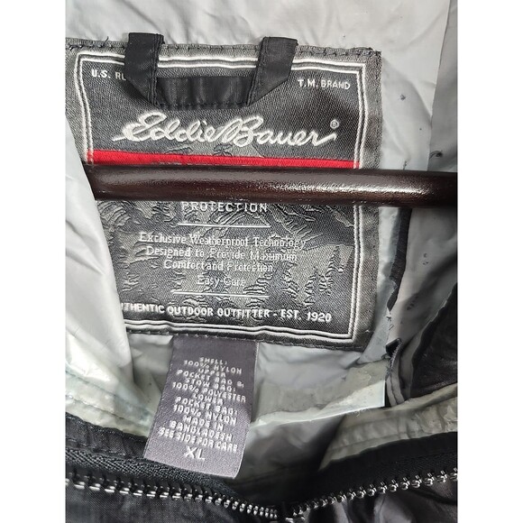 Eddie Bauer Jacket Womens XL Black Weatheredge Rain Coat Full Zip Hooded Shell - Picture 2 of 8